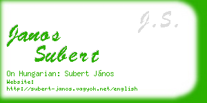 janos subert business card