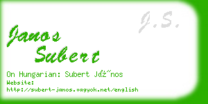 janos subert business card